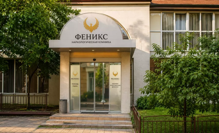 Вход в наркологическую клинику «Феникс» в Кашине